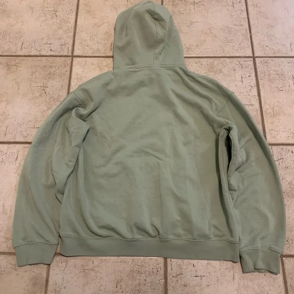 💜 H&M Relaxed Fit Hoodie Sweatshirt - Light Sage Green - Size L - Picture 4 of 6